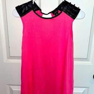 Faux Leather Studded Tank Top